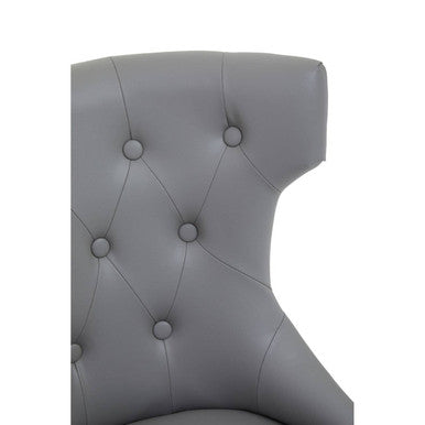 Grey Leather Effect Home Office Chair