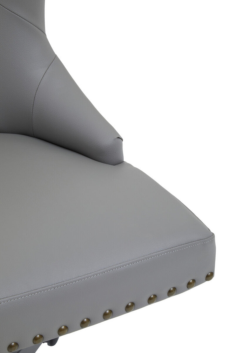 Grey Leather Effect Home Office Chair