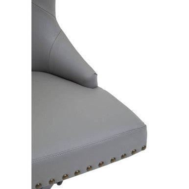Grey Leather Effect Home Office Chair