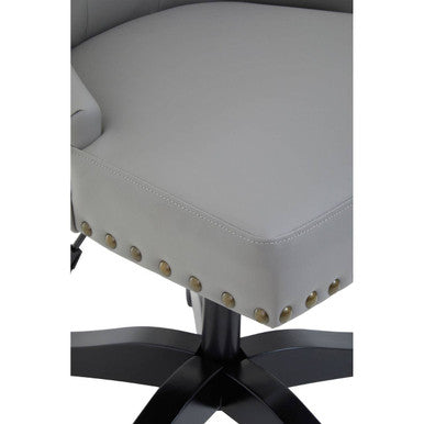 Grey Leather Effect Home Office Chair