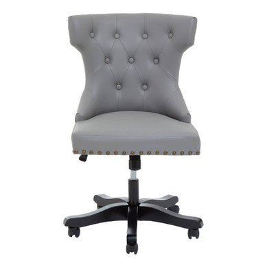 Grey Leather Effect Home Office Chair