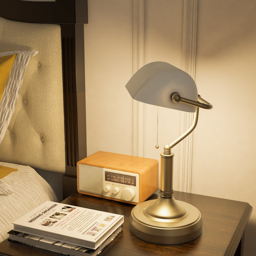 Banker's Desk Lamp - White
