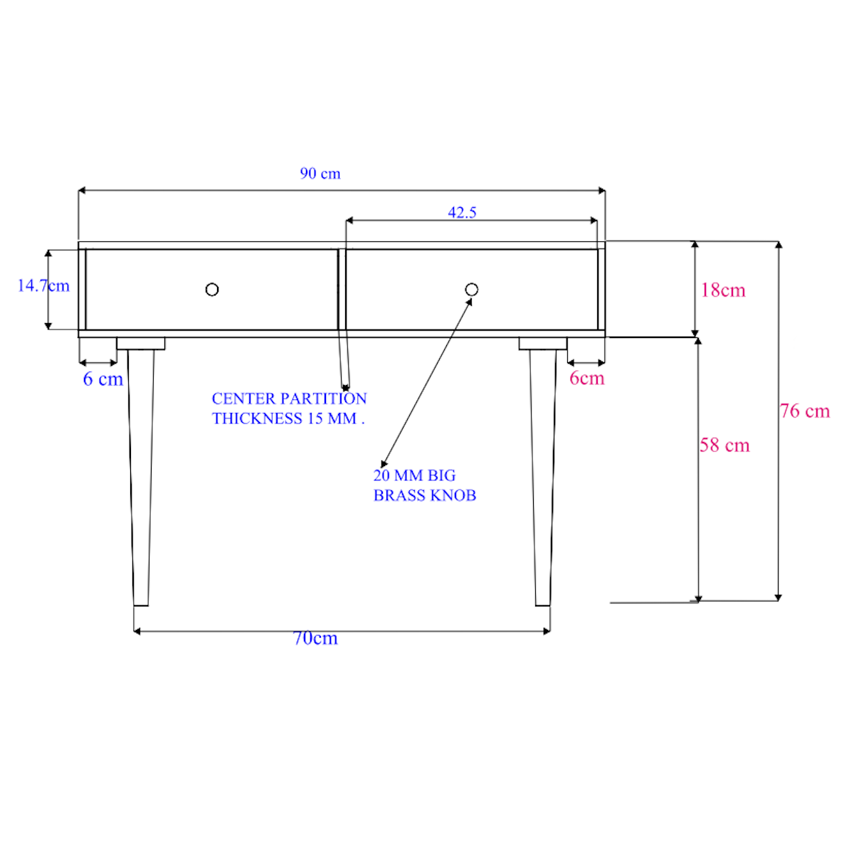 Minimalist Mango Wood Console Desk