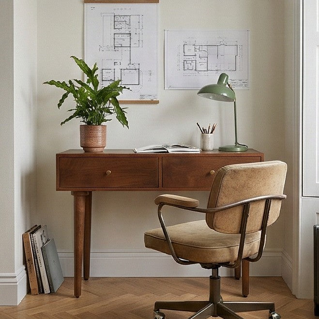 Scandinavian Walnut Console Desk