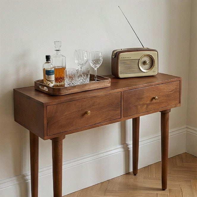 Scandinavian Walnut Console Desk