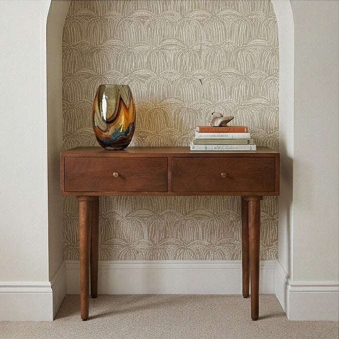 Scandinavian Walnut Console Desk