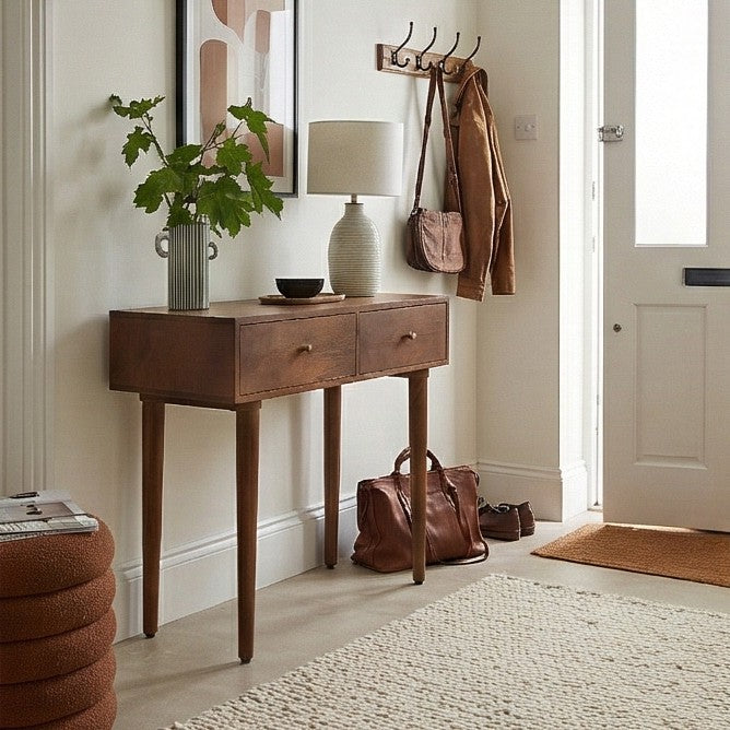 Scandinavian Walnut Console Desk