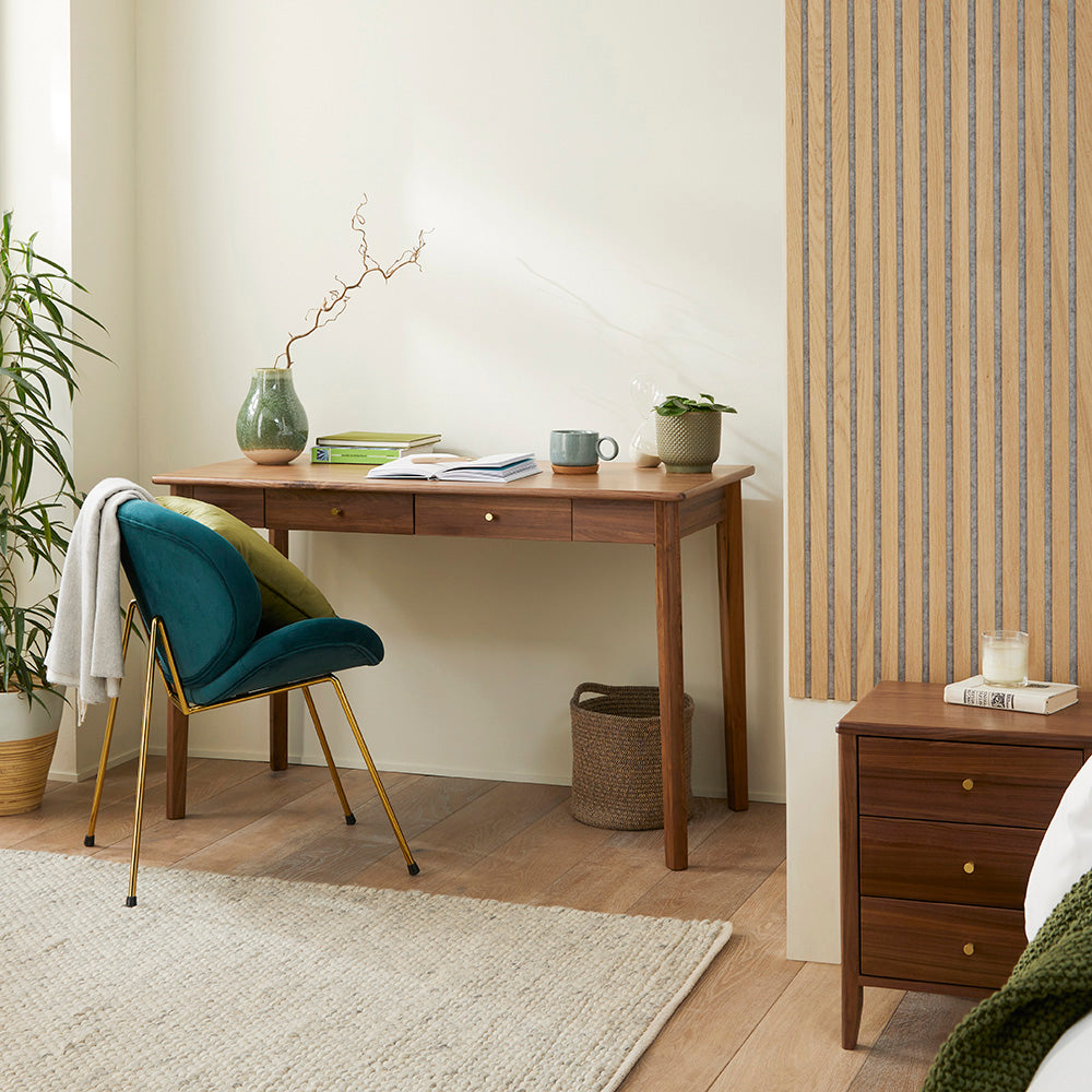 Walnut Writing Desk with Drawers