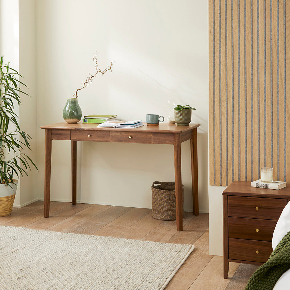 Walnut Writing Desk with Drawers
