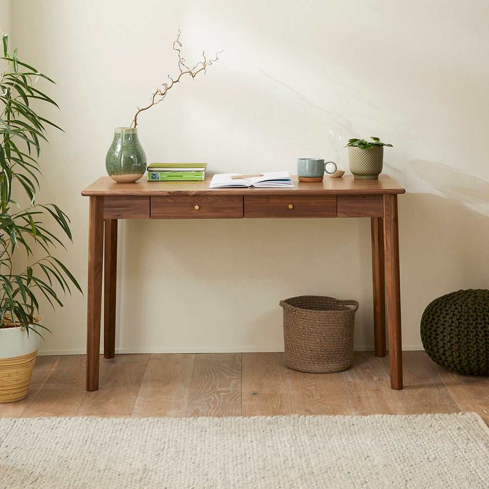 Walnut Writing Desk with Drawers