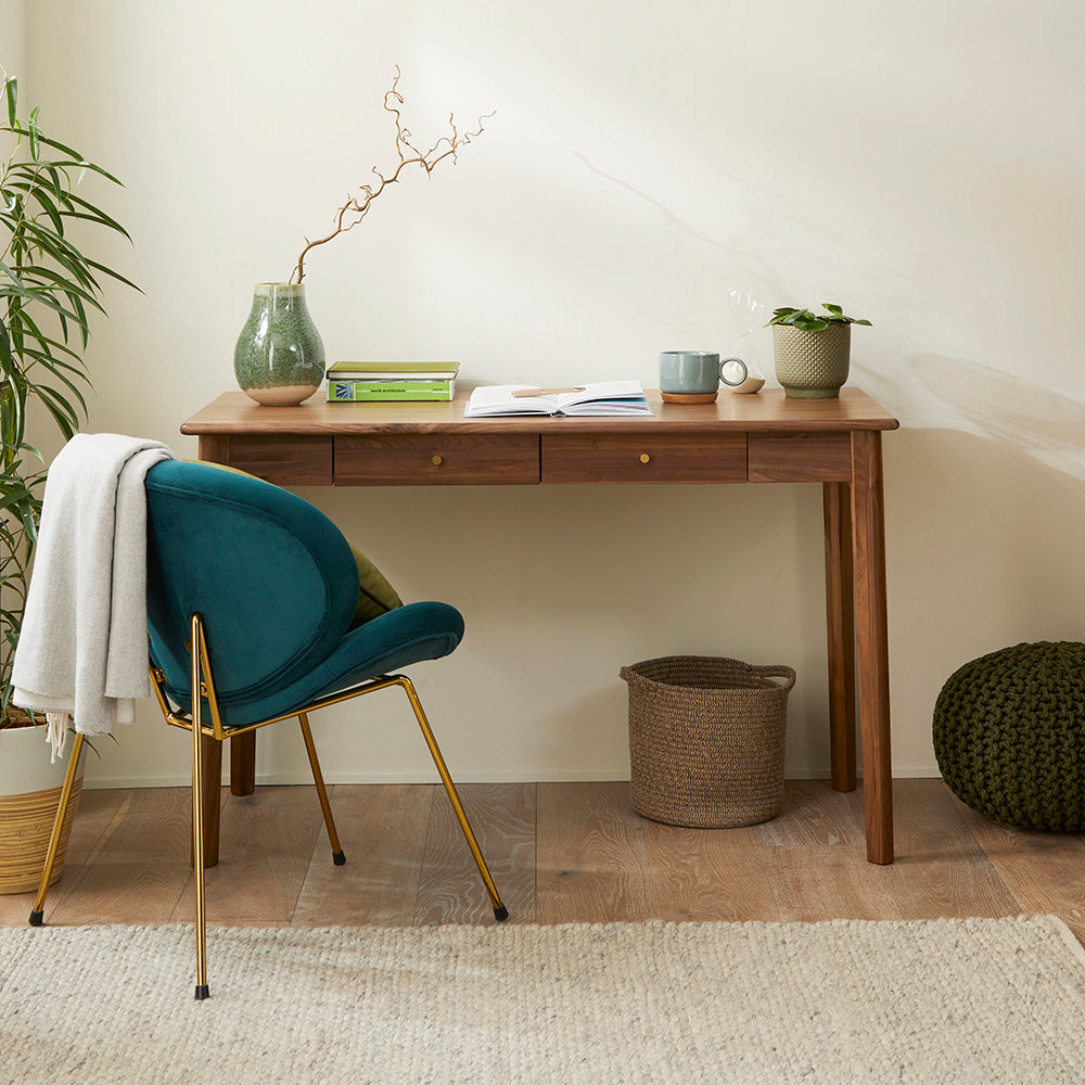 Walnut Writing Desk with Drawers
