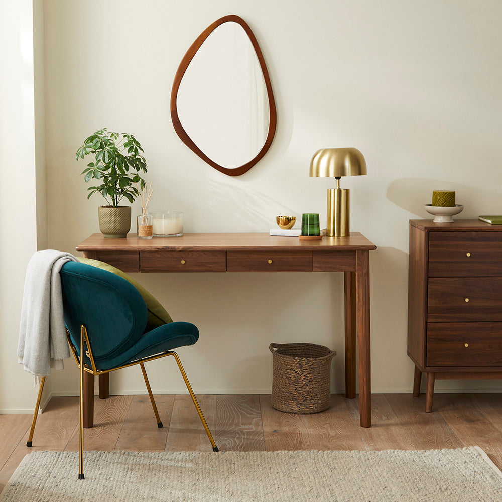 Walnut Writing Desk with Drawers