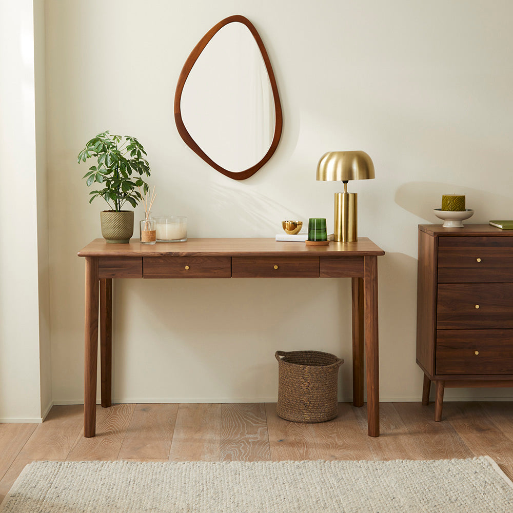 Walnut Writing Desk with Drawers