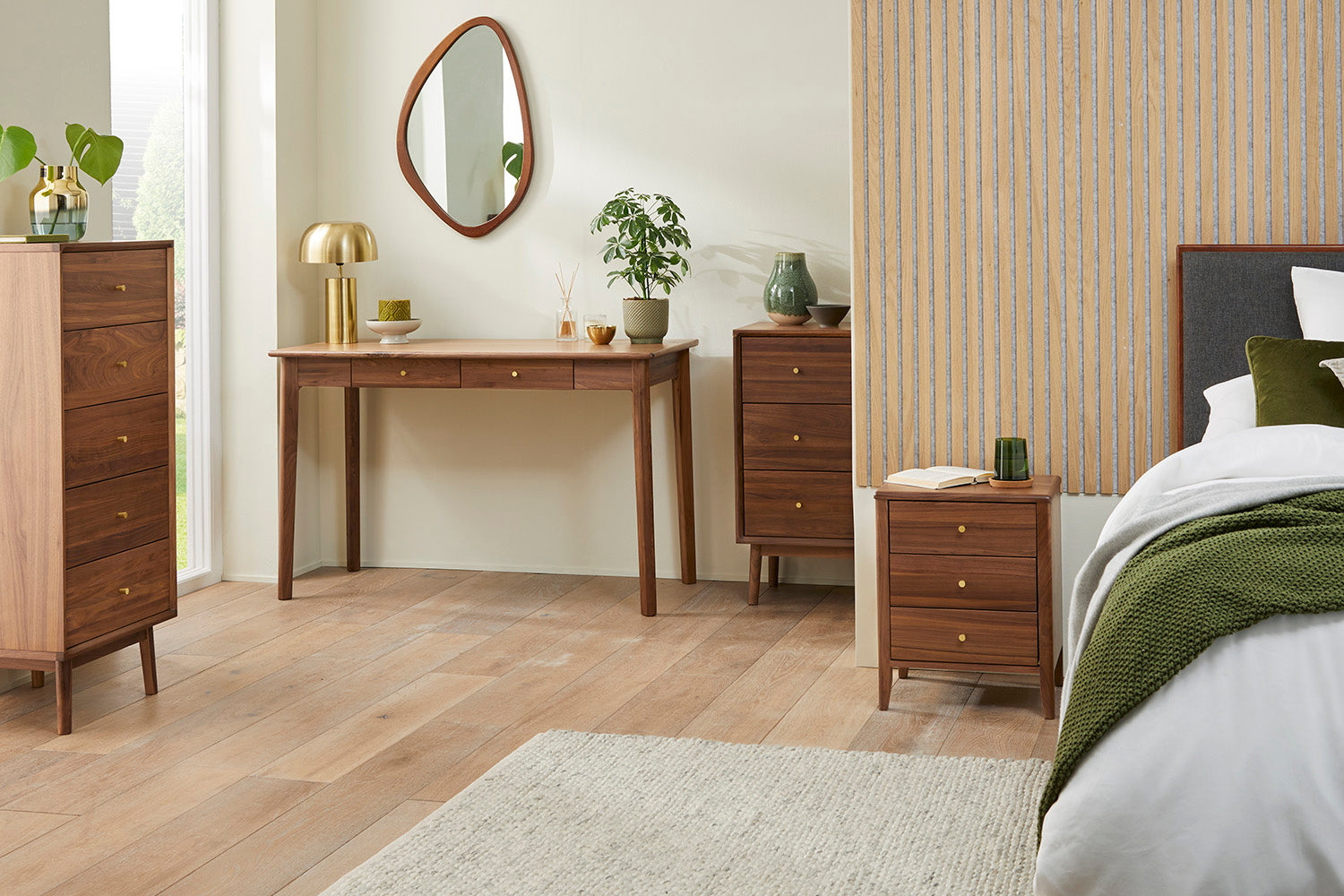 Walnut Writing Desk with Drawers